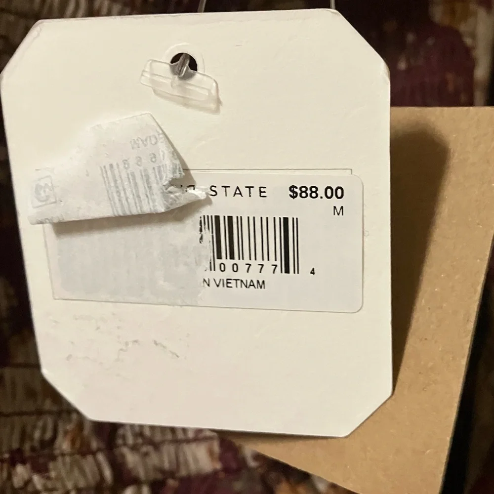 Altar’d State Burgundy & Cream Chiffon Floral Midi Dress by Blue Pepper Size M - Picture 9 of 9